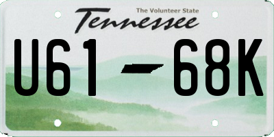 TN license plate U6168K
