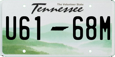 TN license plate U6168M