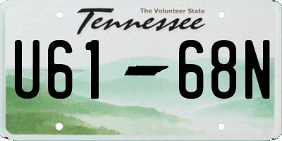 TN license plate U6168N