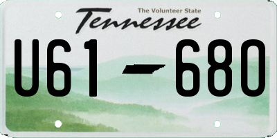 TN license plate U6168O