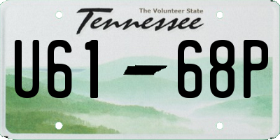 TN license plate U6168P
