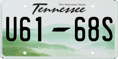 TN license plate U6168S