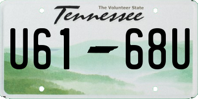 TN license plate U6168U