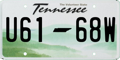TN license plate U6168W