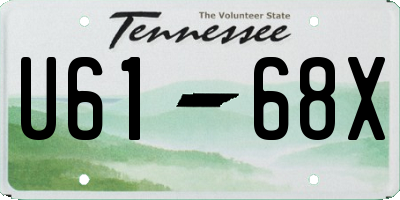 TN license plate U6168X