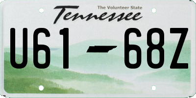TN license plate U6168Z