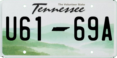 TN license plate U6169A