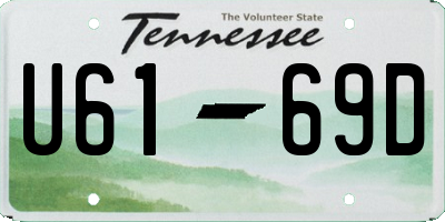 TN license plate U6169D