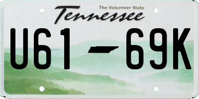 TN license plate U6169K