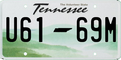 TN license plate U6169M