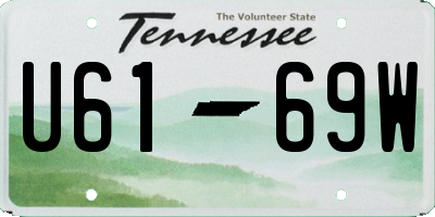 TN license plate U6169W