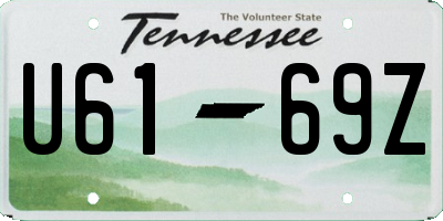 TN license plate U6169Z