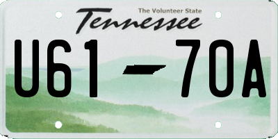 TN license plate U6170A
