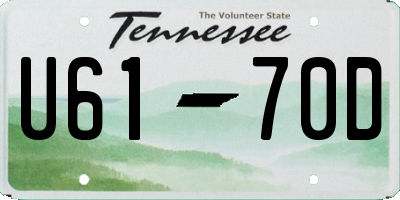 TN license plate U6170D