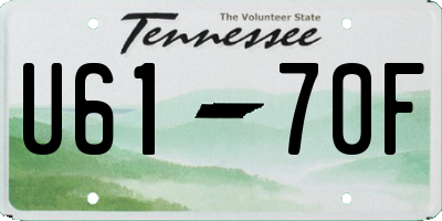 TN license plate U6170F