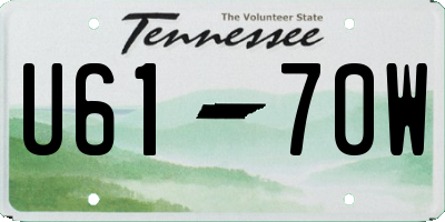 TN license plate U6170W