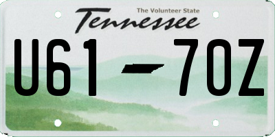 TN license plate U6170Z