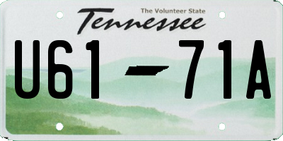 TN license plate U6171A