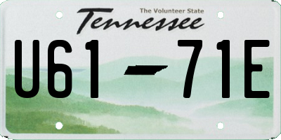 TN license plate U6171E