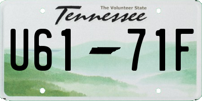 TN license plate U6171F