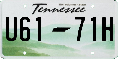 TN license plate U6171H