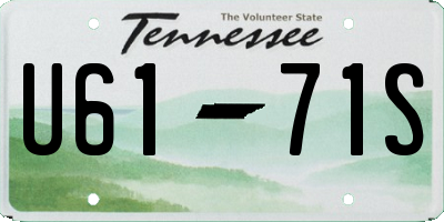 TN license plate U6171S