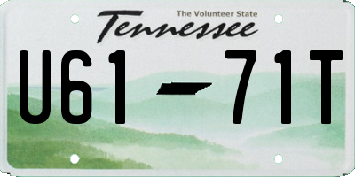 TN license plate U6171T
