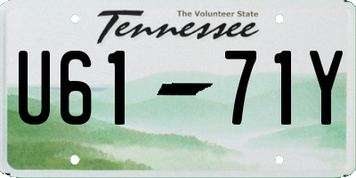 TN license plate U6171Y