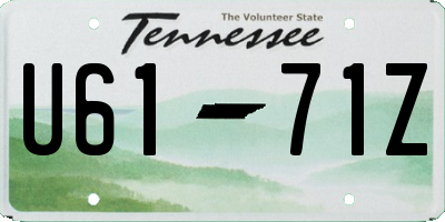 TN license plate U6171Z