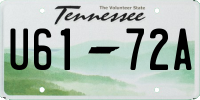 TN license plate U6172A