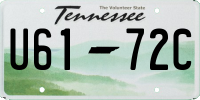 TN license plate U6172C