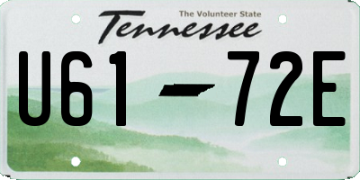 TN license plate U6172E