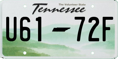 TN license plate U6172F