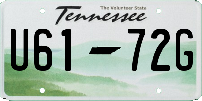 TN license plate U6172G