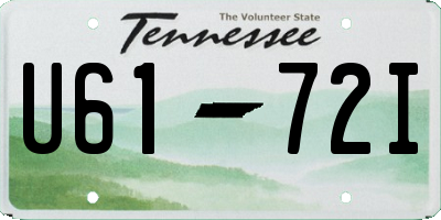 TN license plate U6172I