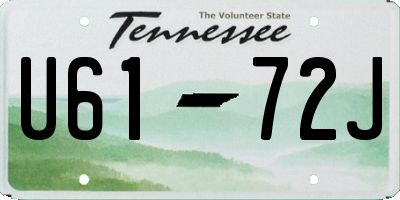 TN license plate U6172J