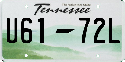 TN license plate U6172L