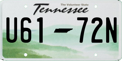 TN license plate U6172N