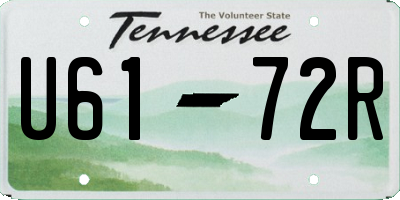 TN license plate U6172R