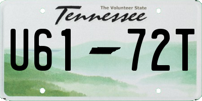 TN license plate U6172T