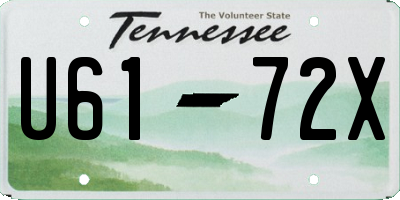 TN license plate U6172X