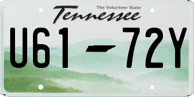 TN license plate U6172Y