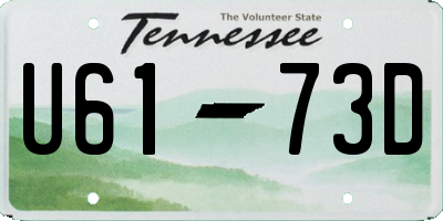 TN license plate U6173D