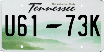 TN license plate U6173K