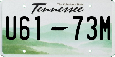 TN license plate U6173M