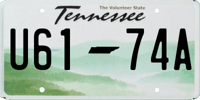 TN license plate U6174A