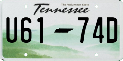 TN license plate U6174D