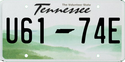 TN license plate U6174E