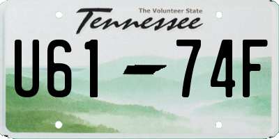 TN license plate U6174F