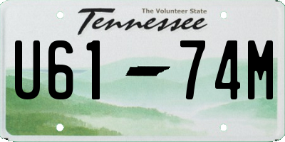 TN license plate U6174M